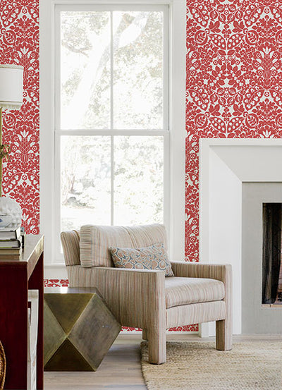 product image for Marni Red Fruit Damask Wallpaper from the Happy Collection by Brewster 30