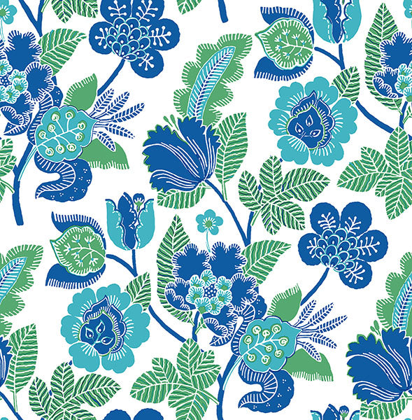 media image for sample jana green jacobean wallpaper from the happy collection by brewster 1 249