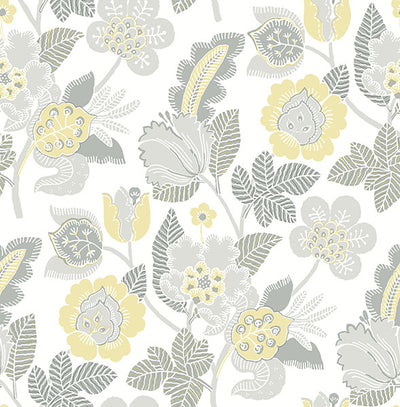 product image for Jana Light Grey Jacobean Wallpaper from the Happy Collection by Brewster 53