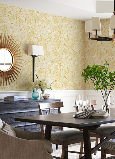 product image for Bannon Yellow Leaves Wallpaper from the Happy Collection by Brewster 6