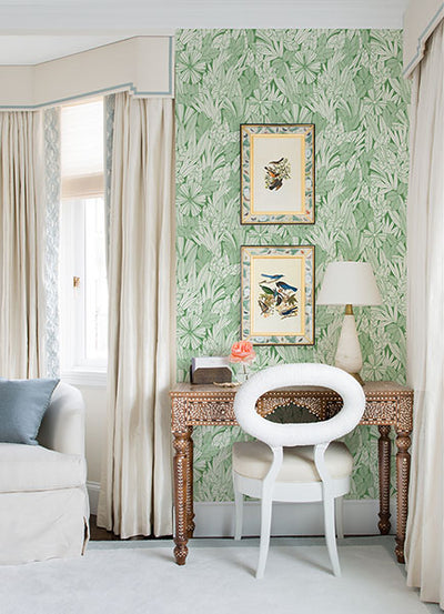 product image for Bannon Green Leaves Wallpaper from the Happy Collection by Brewster 34
