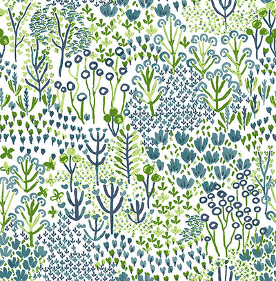 product image of sample chilton teal wildflowers wallpaper from the happy collection by brewster 1 571