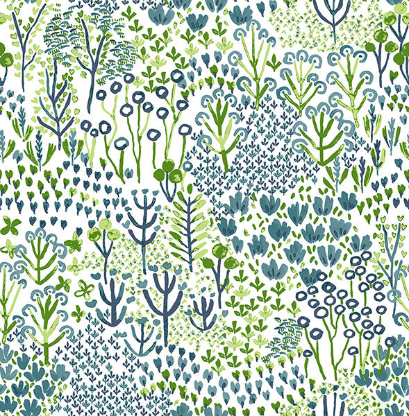media image for sample chilton teal wildflowers wallpaper from the happy collection by brewster 1 291