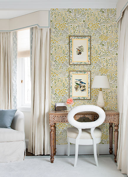 media image for Chilton Yellow Wildflowers Wallpaper from the Happy Collection by Brewster 210