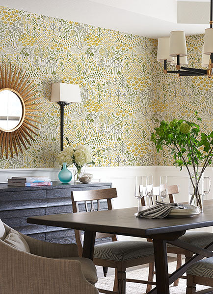 media image for Chilton Yellow Wildflowers Wallpaper from the Happy Collection by Brewster 277