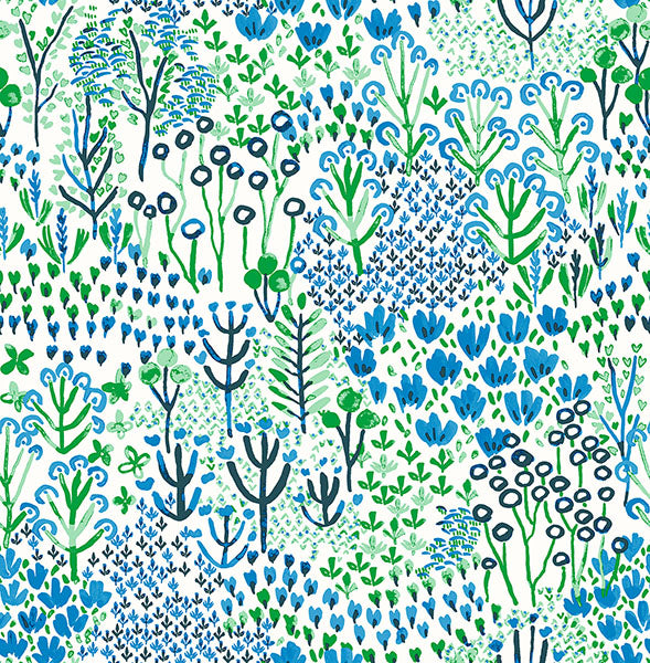 media image for sample chilton blue wildflowers wallpaper from the happy collection by brewster 1 220