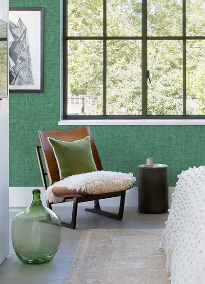 product image for Emerson Green Faux Linen Wallpaper from the Happy Collection by Brewster 56