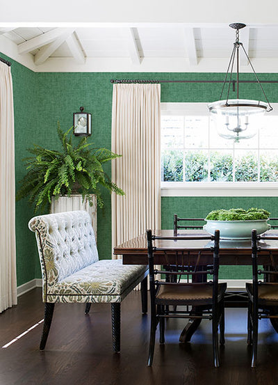 product image for Emerson Green Faux Linen Wallpaper from the Happy Collection by Brewster 22