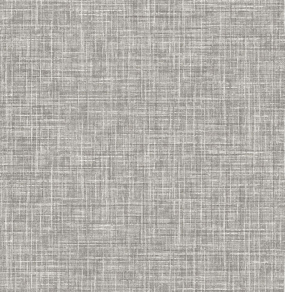 media image for Emerson Grey Faux Linen Wallpaper from the Happy Collection by Brewster 258