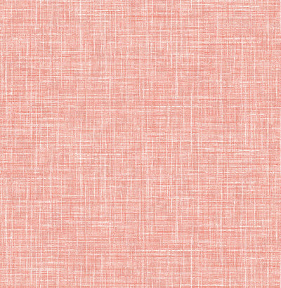 product image for Emerson Coral Faux Linen Wallpaper from the Happy Collection by Brewster 2