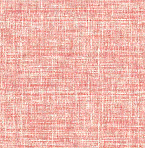 media image for Emerson Coral Faux Linen Wallpaper from the Happy Collection by Brewster 241
