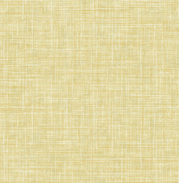 media image for Emerson Yellow Faux Linen Wallpaper from the Happy Collection by Brewster 285