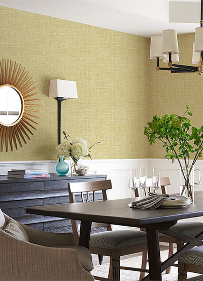 product image for Emerson Yellow Faux Linen Wallpaper from the Happy Collection by Brewster 23