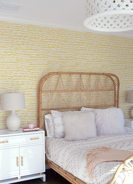 media image for Runes Yellow Brushstrokes Wallpaper from the Happy Collection by Brewster 26