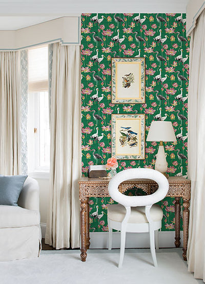 product image for Barton Green Heron Wallpaper from the Happy Collection by Brewster 22