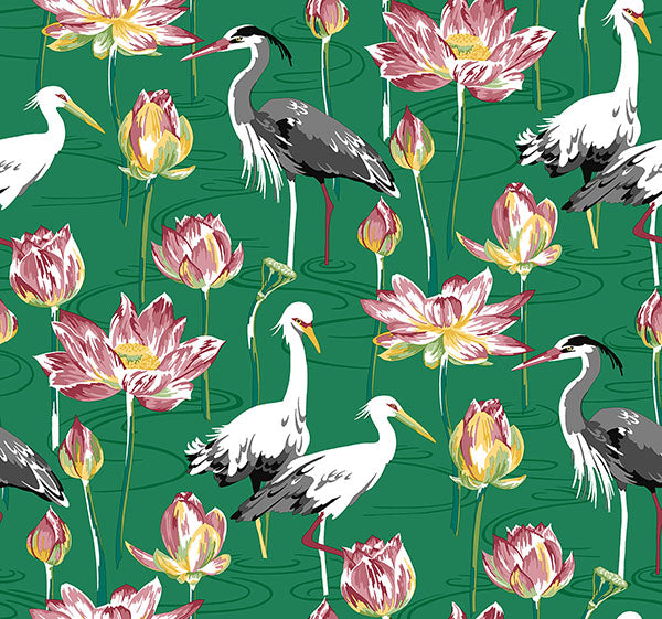 media image for sample barton green heron wallpaper from the happy collection by brewster 1 212