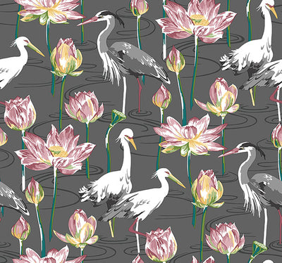 product image of sample barton grey heron wallpaper from the happy collection by brewster 1 540
