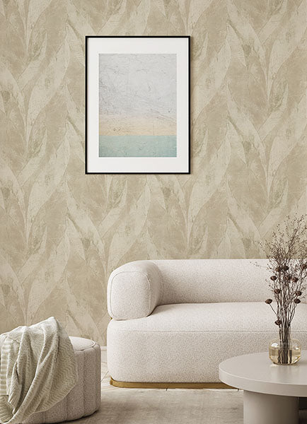 media image for Blake Light Grey Leaf Wallpaper from Concrete Advantage Collection by Brewster 280