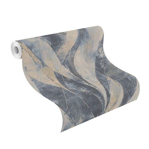 media image for Blake Denim Leaf Wallpaper from Concrete Advantage Collection by Brewster 21