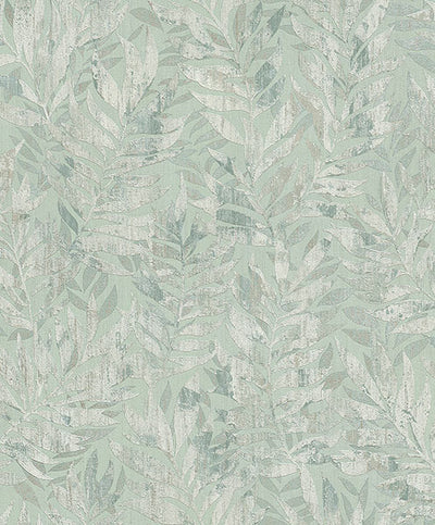 product image of Beck Green Leaf Wallpaper from Concrete Advantage Collection by Brewster 567