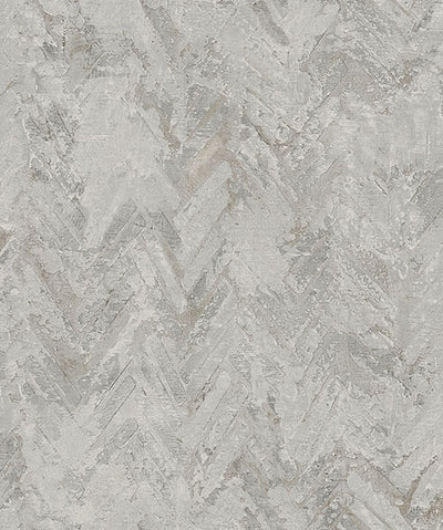 product image of Amesemi Grey Distressed Herringbone Wallpaper from Lumina Collection by Brewster 555