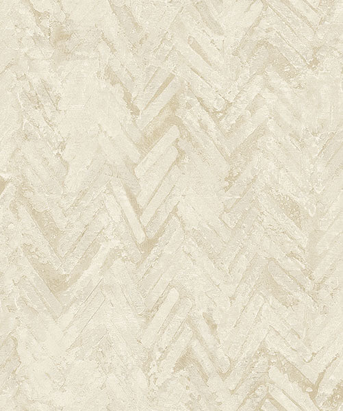 media image for Amesemi Cream Distressed Herringbone Wallpaper from Lumina Collection by Brewster 257