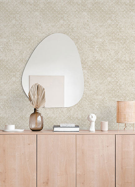 media image for Khauta Champagne Floral Geometric Wallpaper from Lumina Collection by Brewster 293