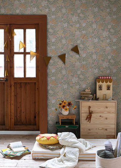 product image for Midsommar Pastel Floral Medley Wallpaper from Briony Collection by Brewster 86