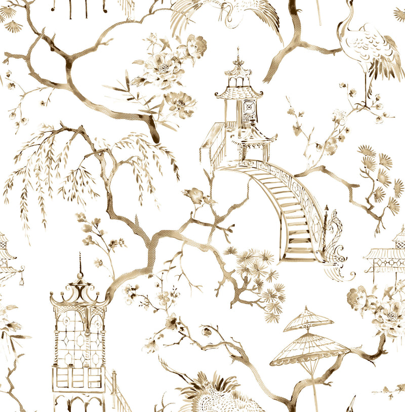 media image for Serena Coffee Chinoiserie Wallpaper 246
