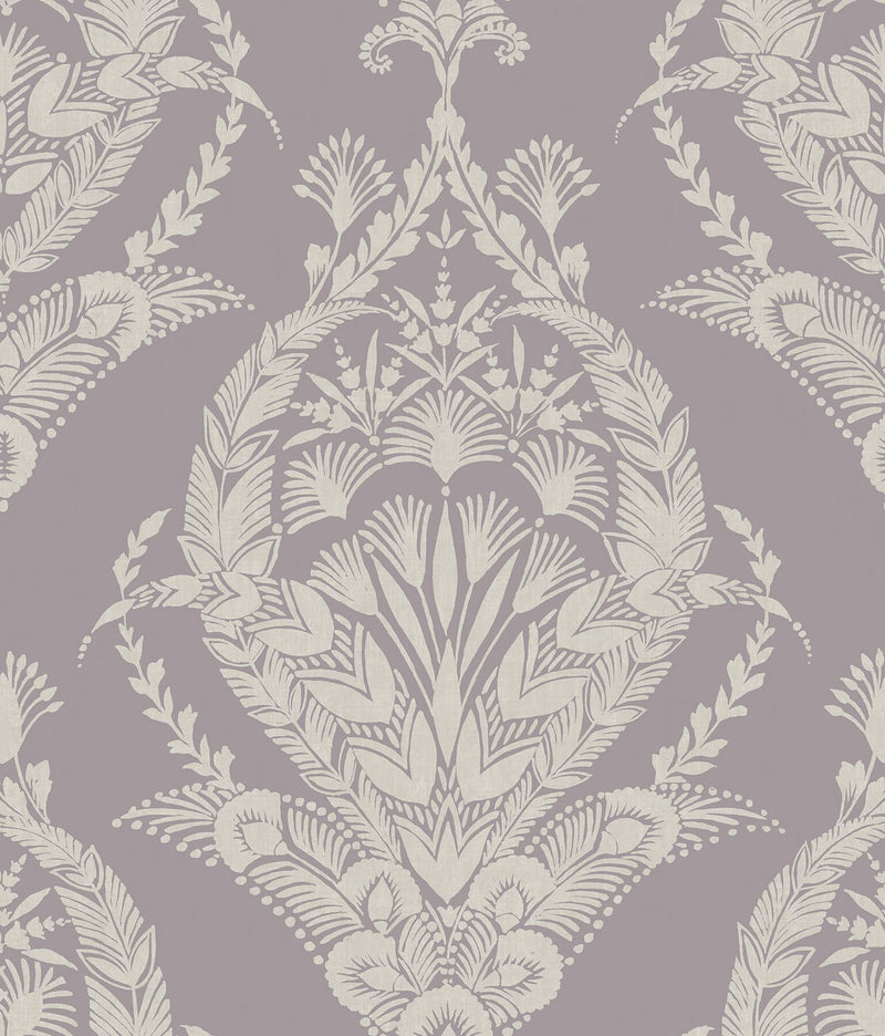 media image for Arlie Lavender Botanical Damask Wallpaper 264