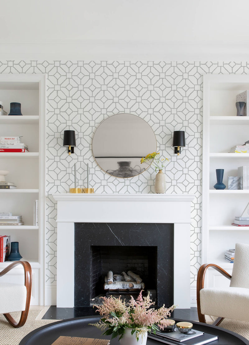 Shop Addis Grey Trellis Wallpaper Burke Decor
