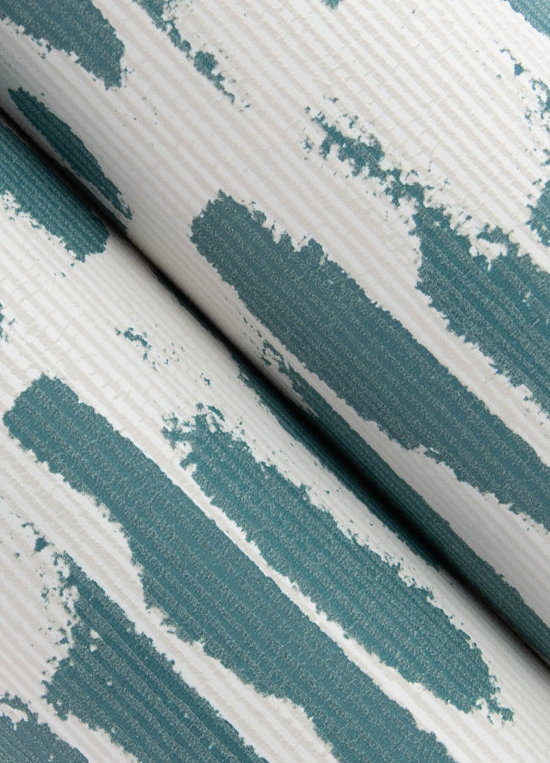media image for Myrtle Sea Green Abstract Stripe Wallpaper 238