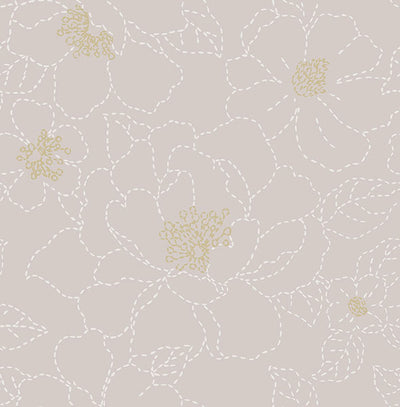product image of Gardena Lavender Embroidered Floral Wallpaper 53