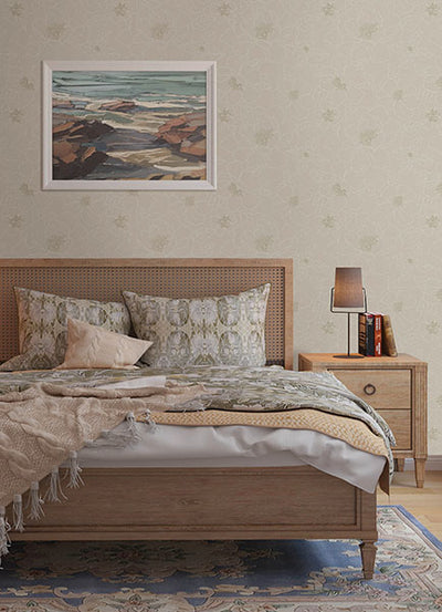 product image for Gardena Light Grey Embroidered Floral Wallpaper 84