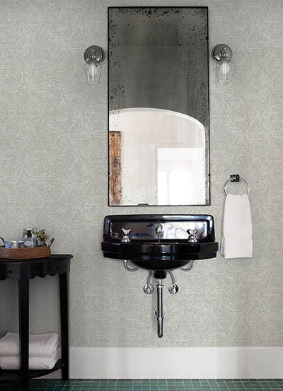 product image for Retreat Grey Quilted Geometric Wallpaper 44