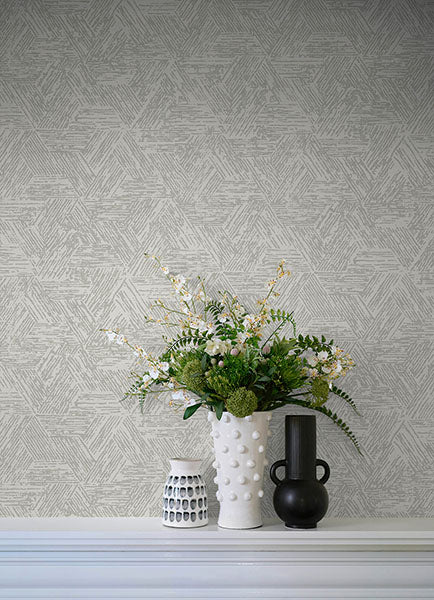 media image for Retreat Grey Quilted Geometric Wallpaper 23