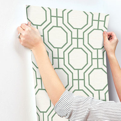 product image for Manor Green Geometric Trellis Wallpaper 66