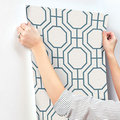 product image for Manor Blue Geometric Trellis Wallpaper 60