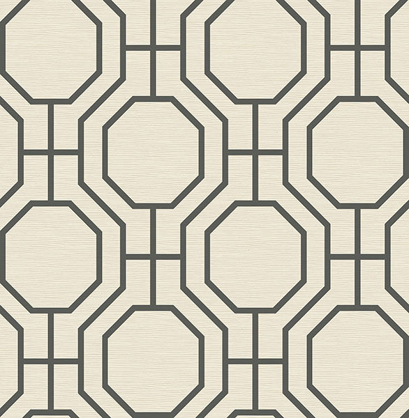 media image for Manor Black Geometric Trellis Wallpaper 225