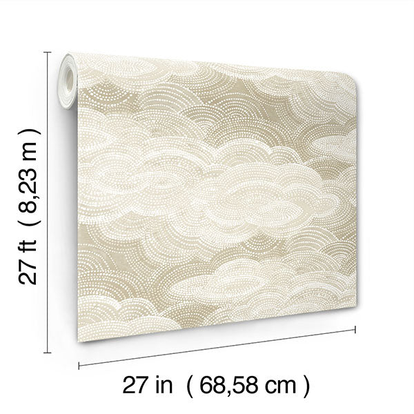 media image for Vision Pearl Stipple Clouds Wallpaper 234