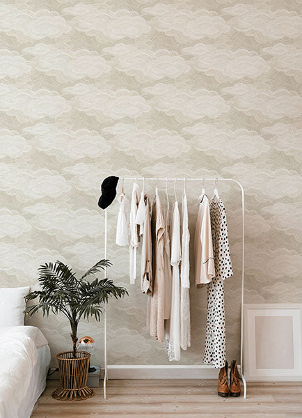 media image for Vision Pearl Stipple Clouds Wallpaper 231