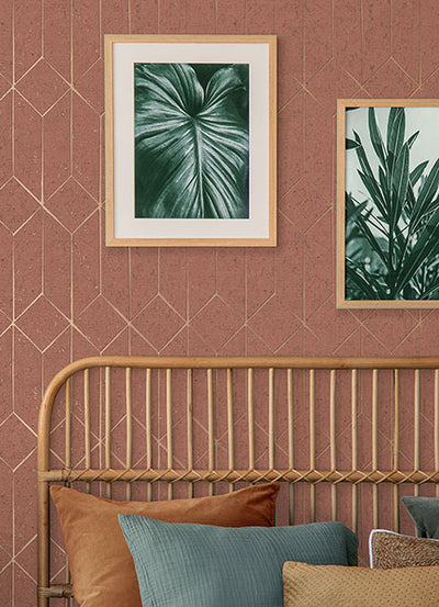 product image for Hayden Rasberry Concrete Trellis Wallpaper from Fusion Advantage Collection by Brewster 9