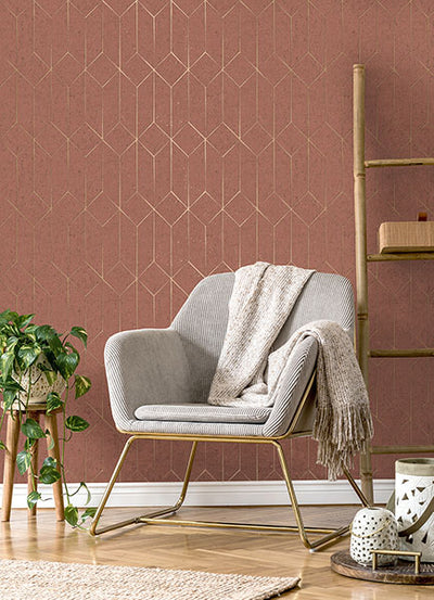 product image for Hayden Rasberry Concrete Trellis Wallpaper from Fusion Advantage Collection by Brewster 82