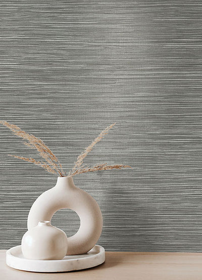 product image for Alton Grey Faux Grasscloth Wallpaper from Fusion Advantage Collection by Brewster 76