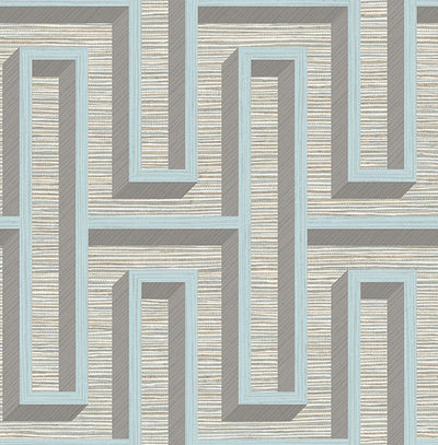 product image for Henley Light Blue Geometric Grasscloth Wallpaper from Fusion Advantage Collection by Brewster 1