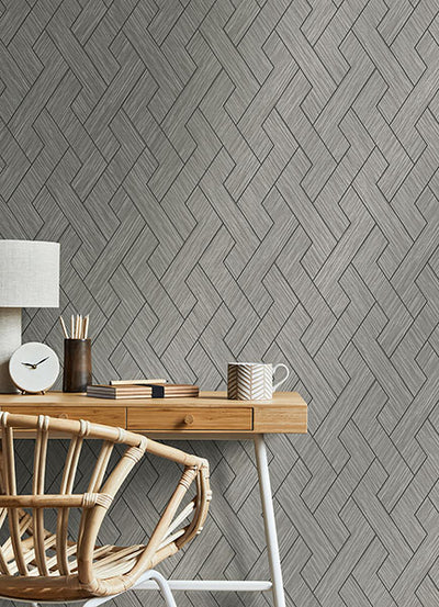 product image for Ember Grey Geometric Basketweave Wallpaper from Fusion Advantage Collection by Brewster 69