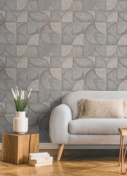 media image for Addison Grey Retro Geo Wallpaper from Fusion Advantage Collection by Brewster 232