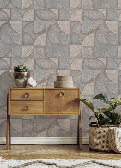 product image for Addison Grey Retro Geo Wallpaper from Fusion Advantage Collection by Brewster 29