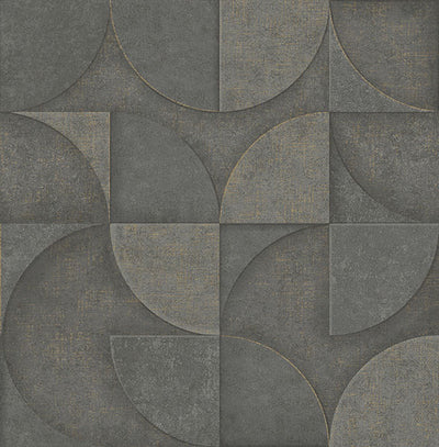 product image of sample addison charcoal retro geo wallpaper from fusion advantage collection by brewster 1 533