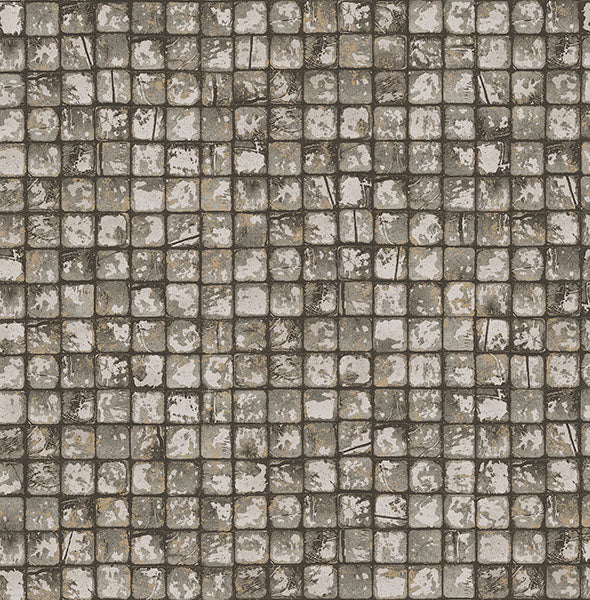 media image for Kingsley Grey Tiled Wallpaper from Fusion Advantage Collection by Brewster 237